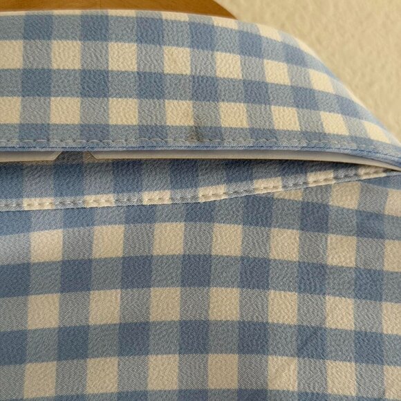 Mizzen+Main Leeward Long Sleeve Dress Shirt in Light Blue Gingham, Size Medium - Picture 6 of 7